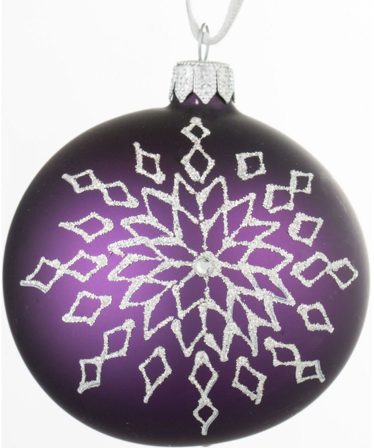 Bombka choinkowa Cadelia Bethlehem Ø8 cm fioletowa – obraz-1
