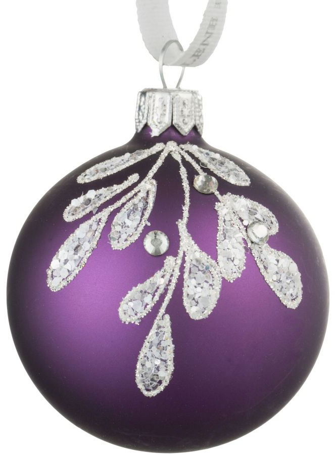 Bombka choinkowa Cadelia Mistletoe Ø6 cm fioletowa – obraz-1