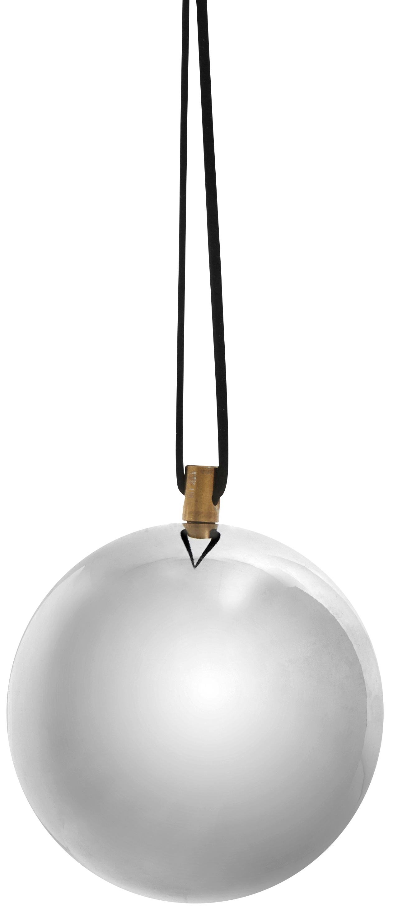 Bombka choinkowa metalowa srebrna Ø8 cm – obraz-1