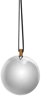 Bombka choinkowa metalowa srebrna Ø8 cm – obraz-1