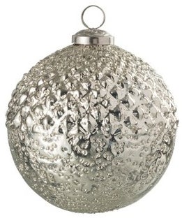 Bombka świąteczna Relief Glass Ø12 cm srebrna – obraz-1