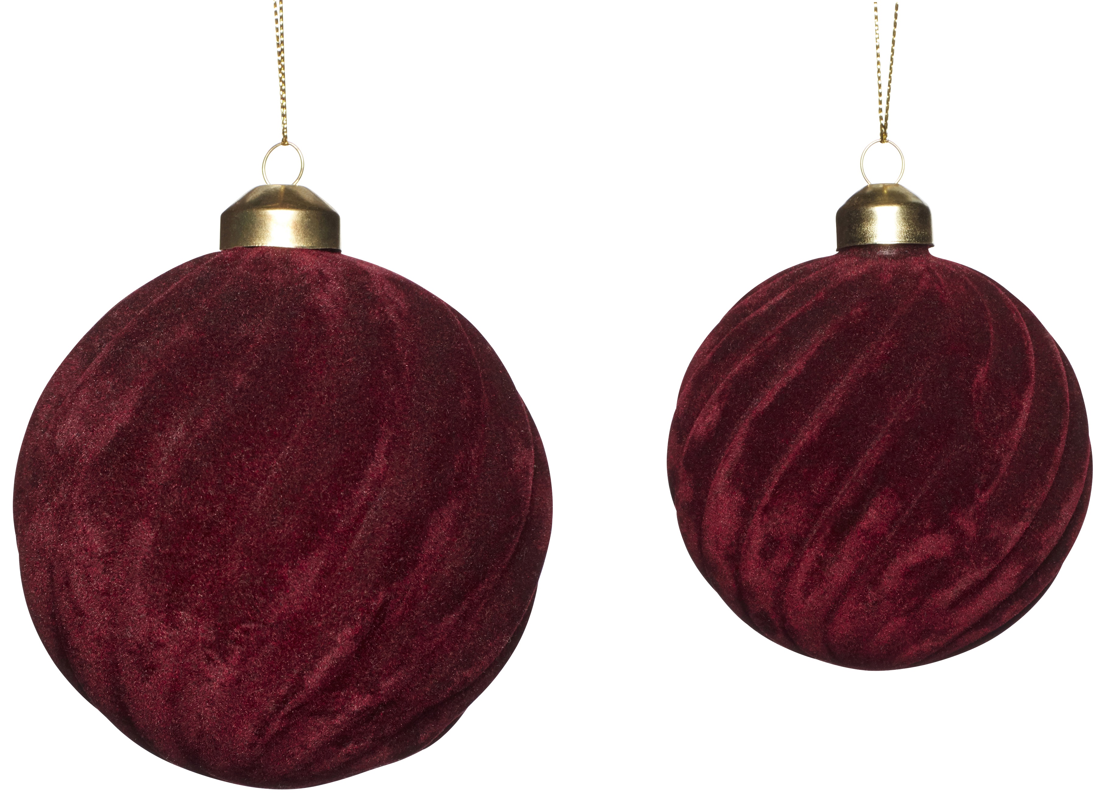 Bombki choinkowe Emilie Ø8 i 10 cm burgundowe – obraz-1