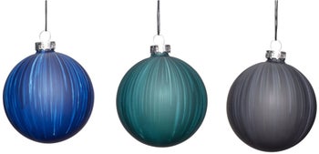 Bombki choinkowe Eve Ø8 cm niebieska - zielona - szara (3-set) – obraz-1