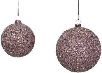 Bombki choinkowe Olis 8 cm fioletowe (2-set) – obraz-1