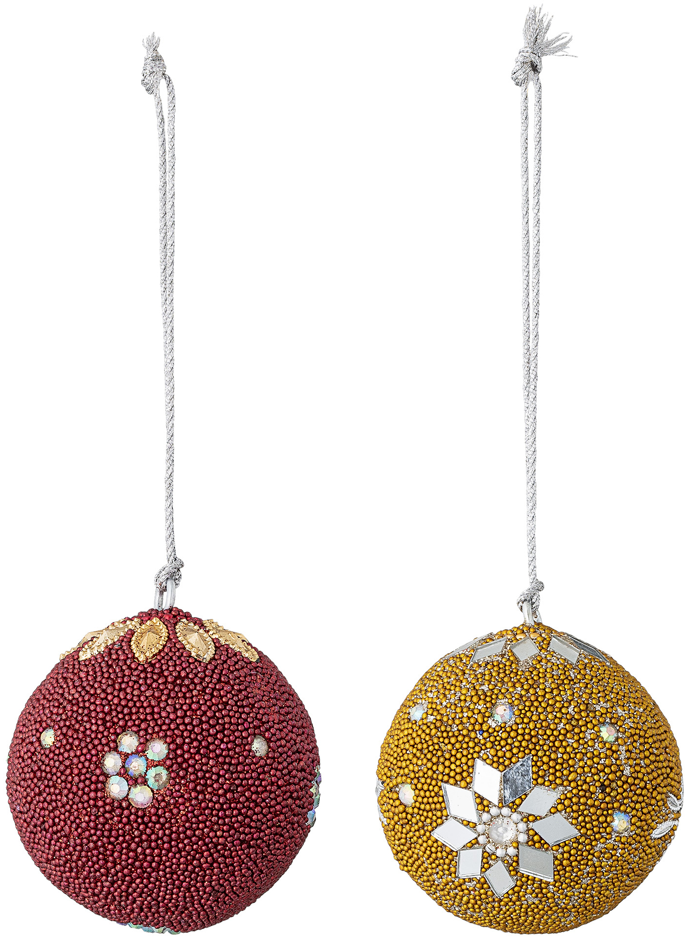 Bombki choinkowe podwójne czerwone Ø7 cm – obraz-1