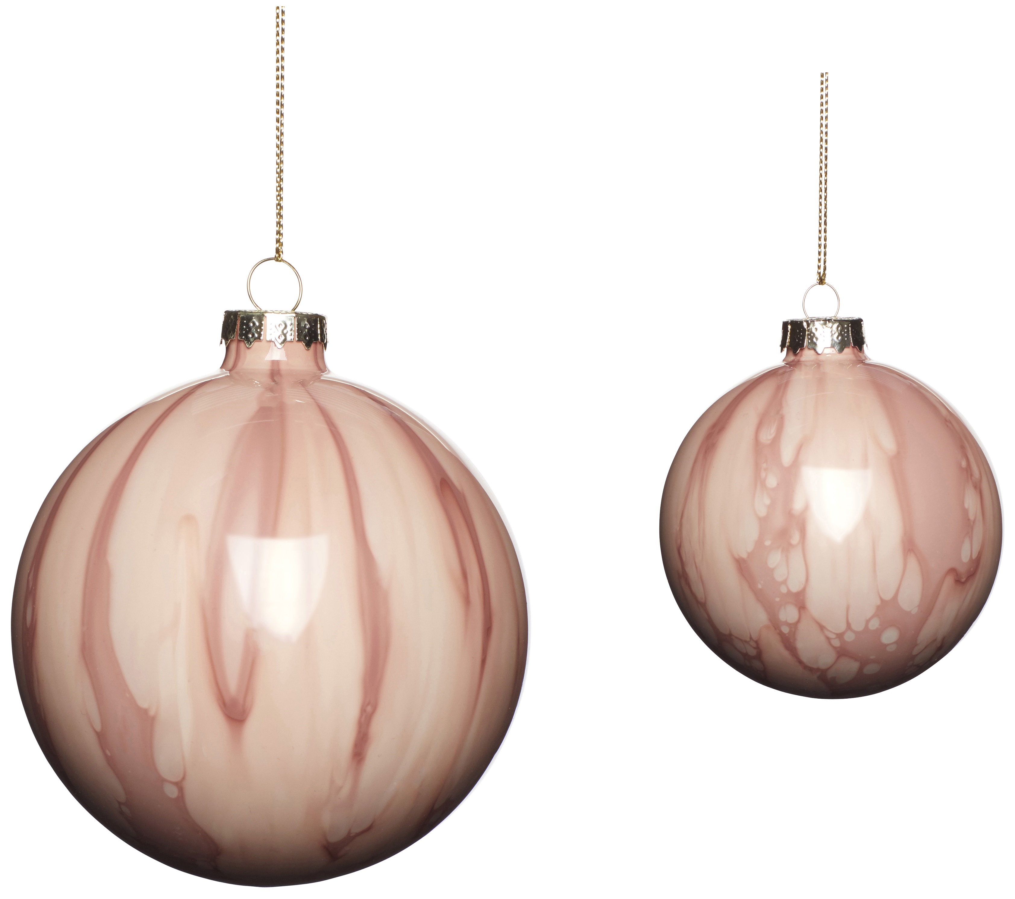 Bombki choinkowe Tusano Pattern Ø8 i 10 cm różowe – obraz-1