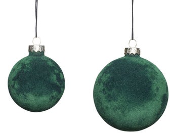Bombki choinkowe Velour 8 cm zielone (2-set) – obraz-1