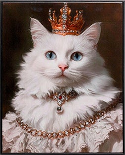Lerretsbilde Prinsesse Katt hvit 40x50 cm – bilde-1.