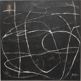 Cuadro lienzo Sketch Negro 120x120cm – Imagen-1.