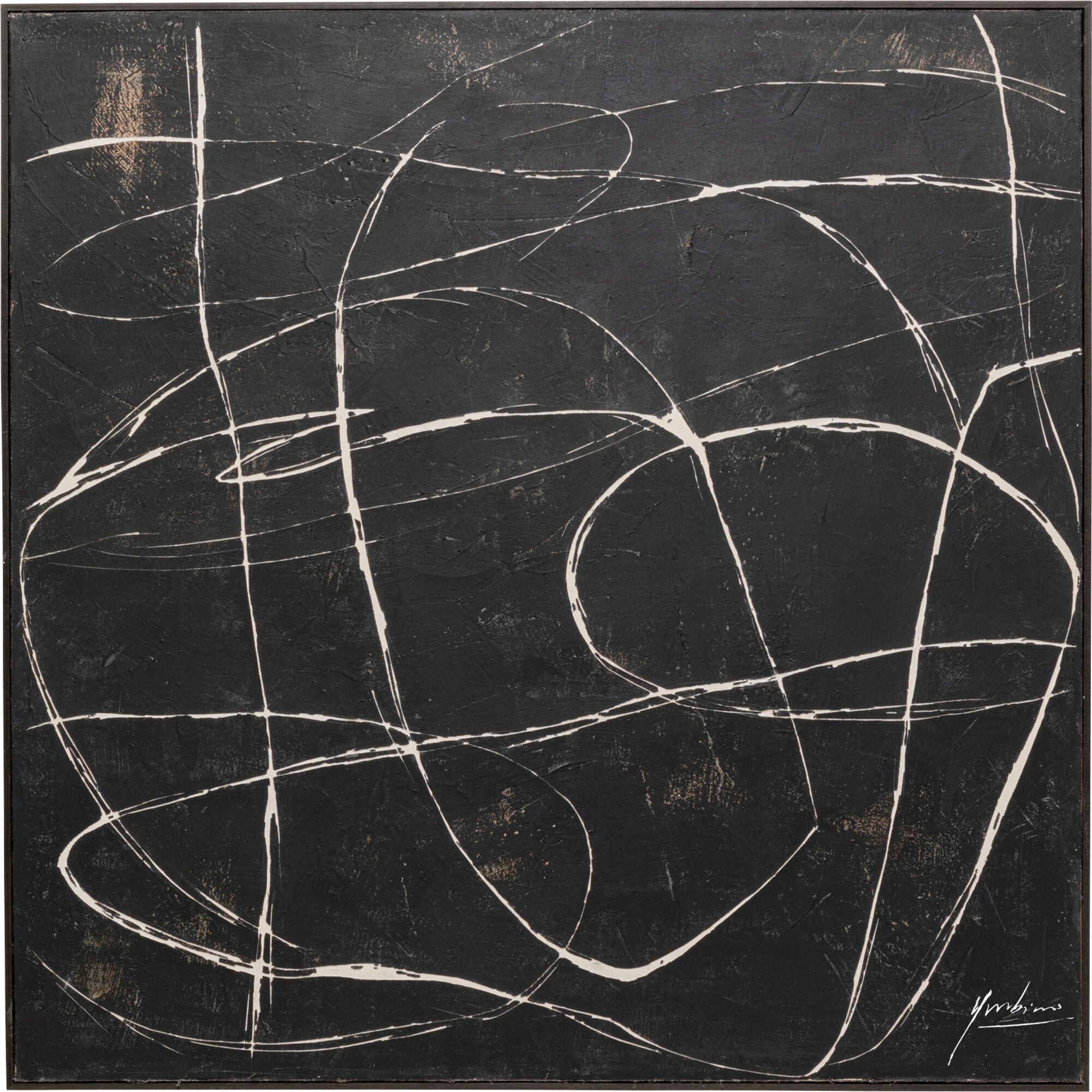 Obraz na płótnie Sketch czarny 120x120cm – obraz-1