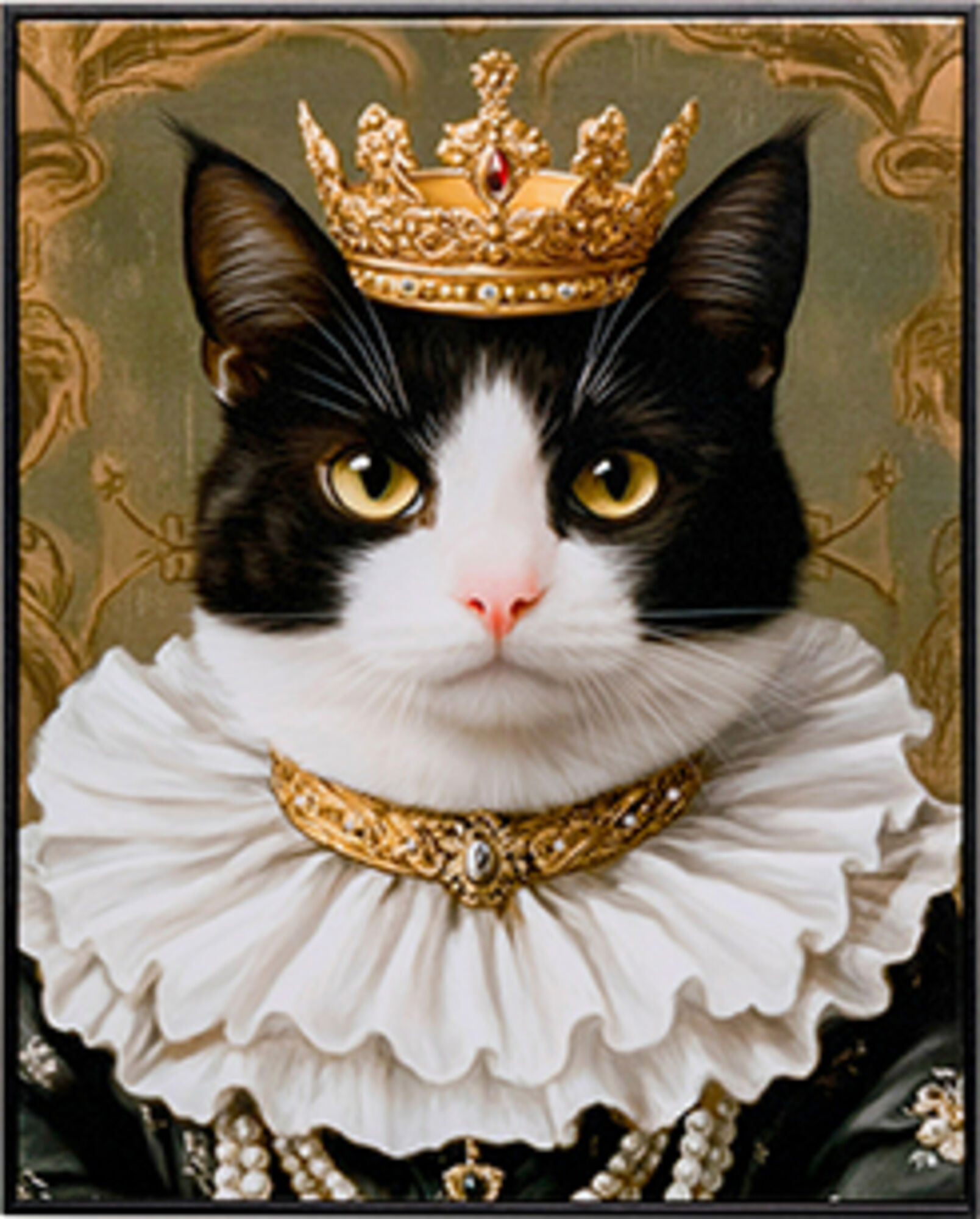 Print na platnu Prinzess Cat Black 40x50cm – slika-1.