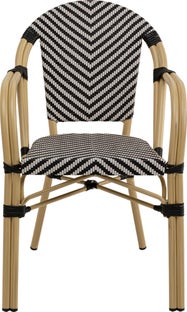 Silla con reposabrazos Montmartre en blanco y negro. – Imagen-1.