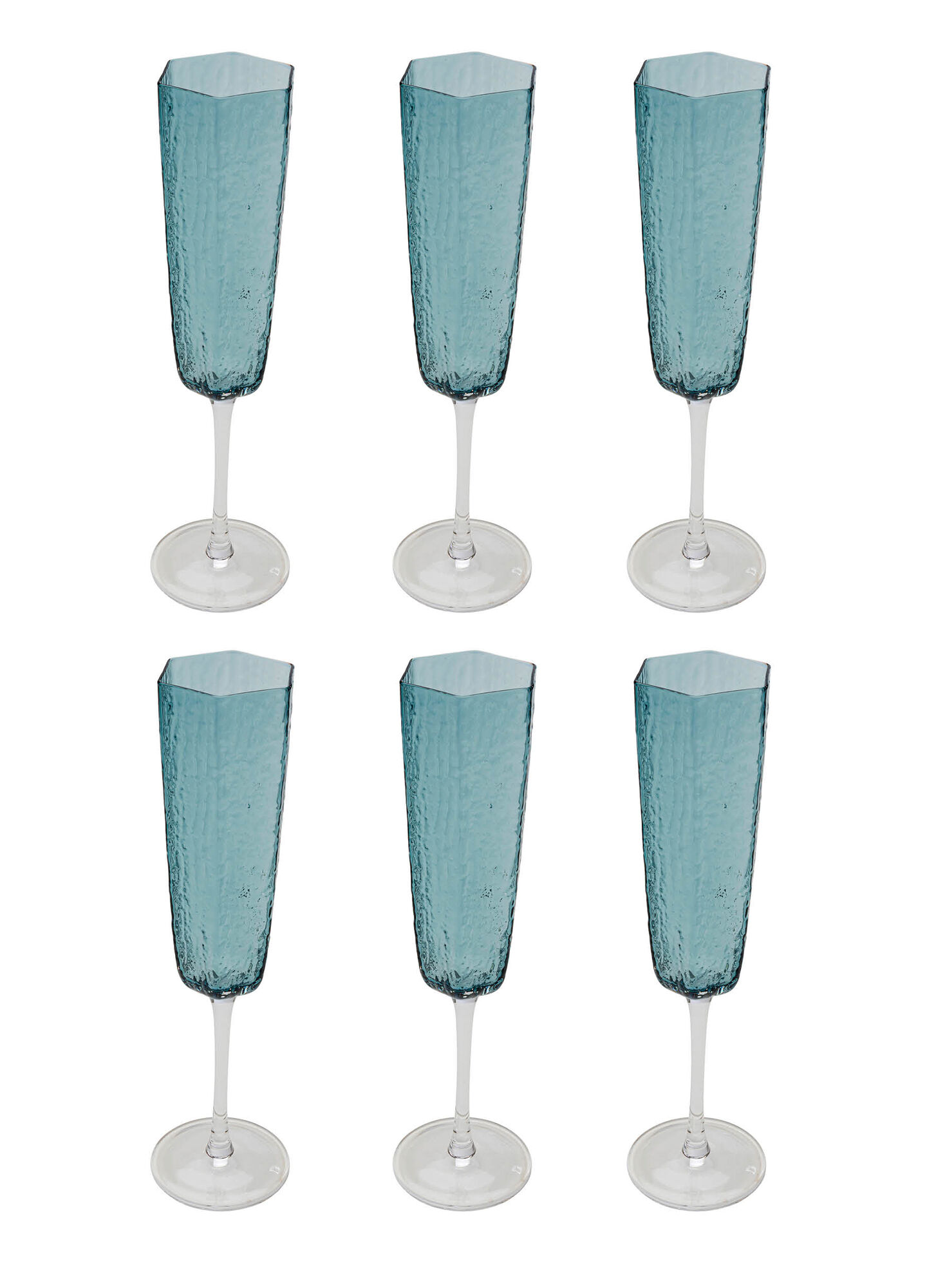 Kieliszek do szampana Cascata niebieski (6/Set) – obraz-1