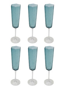 Kieliszek do szampana Cascata niebieski (6/Set) – obraz-1