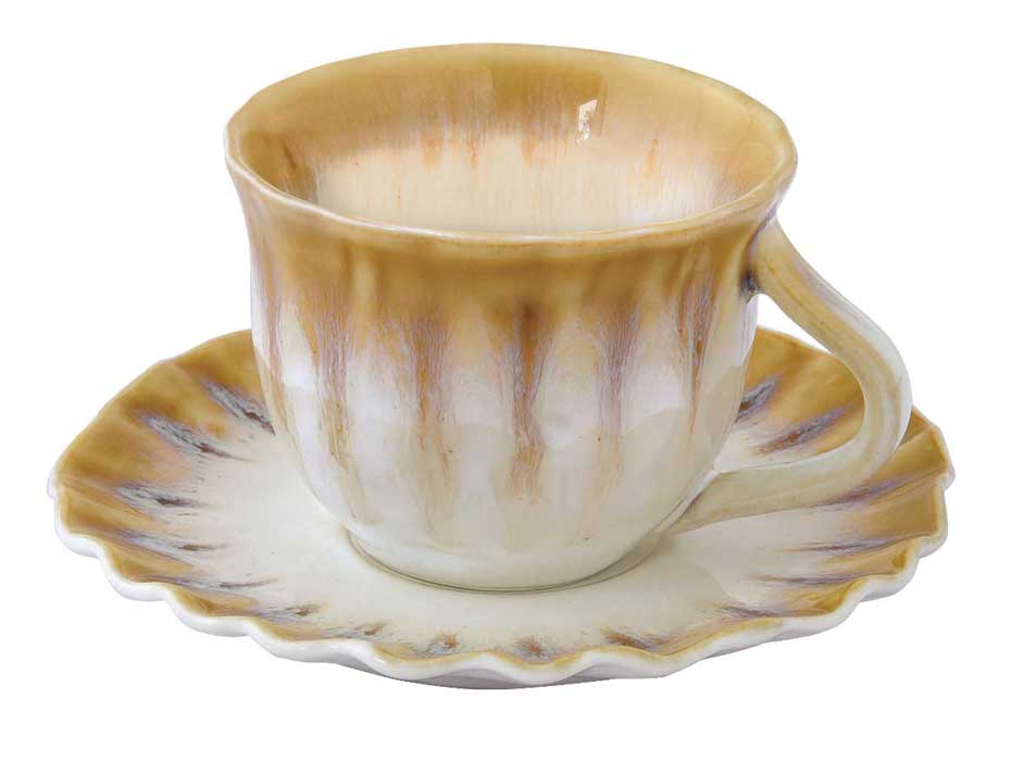 Чаша за кафе с чинийка OCEANIA OCRA – изображение-1