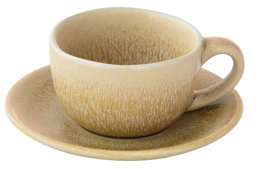 Чаша за кафе с чинийка TERRA BROWN – изображение-1