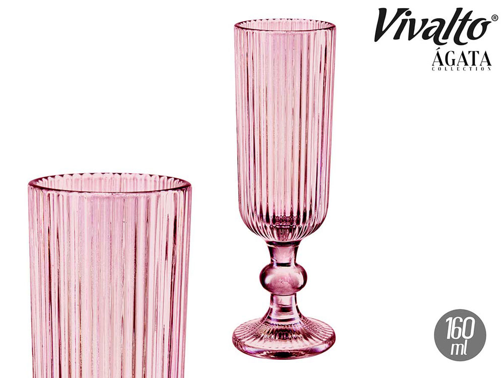 Чаша за шампанско PINK STRIPES 160 мл – изображение-1