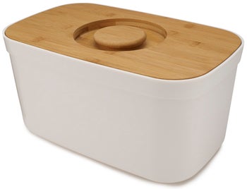 Chlebak z deską do krojenia Bamboo biały – obraz-1