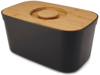 Chlebak z deską do krojenia Bamboo czarny – obraz-1