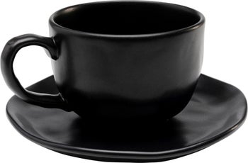 Kaffekopp Organic - Kopp med fat - Svart – bild-1.
