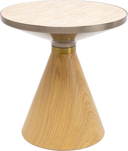 Mesa de centro Cono Oak Travertin Ø50cm – Imagen-1.