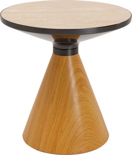 Mesa de centro Cono Oak Travertin Ø50cm – Imagen-1.