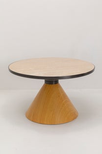 Soffbord Cono - Ek/Travertin, Ø70 cm – bild-1.
