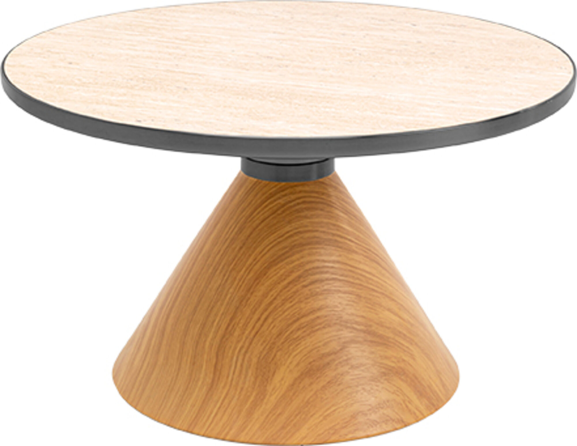 Kavos staliukas Cono Oak Travertin Ø70cm – paveikslėlis-1.