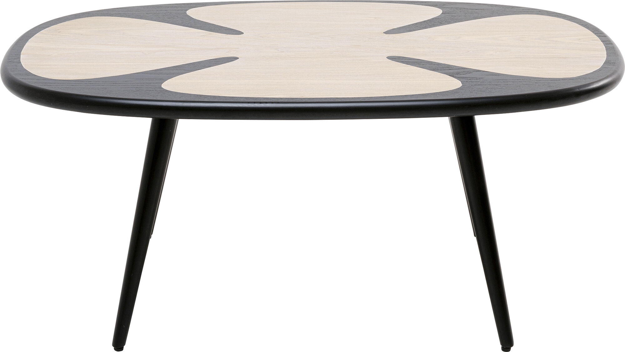 Stolik kawowy Petal Nature czarno-naturalny 90x60cm – obraz-1