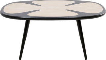 Stolik kawowy Petal Nature czarno-naturalny 90x60cm – obraz-1