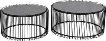 Kavos staliukas Wire Black Wood (2 dalių) – paveikslėlis-1.