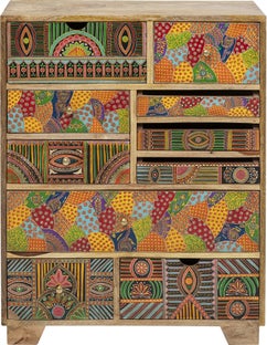 Komoda drewniana kolorowa z szufladami  68x30 cm – obraz-1