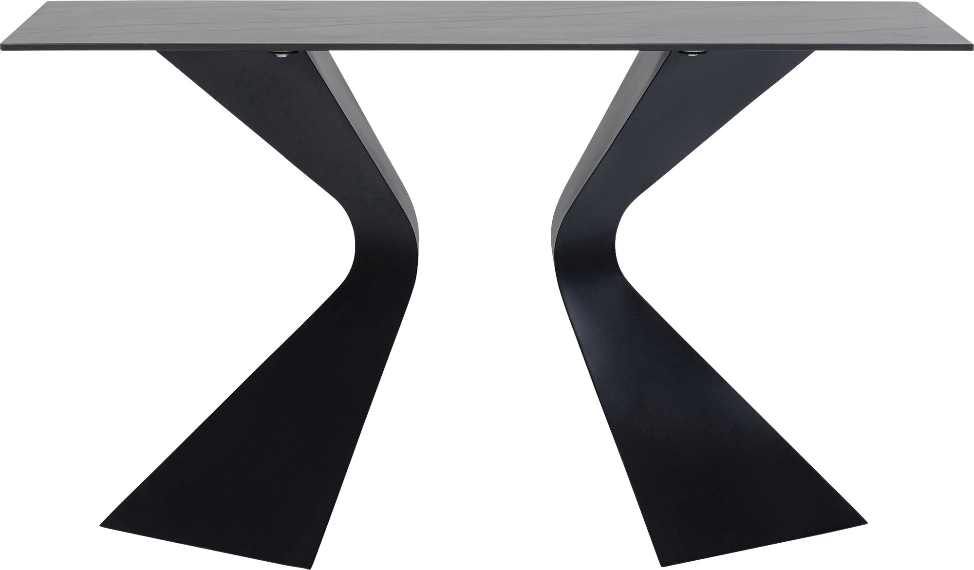 Consola para recibidor encimera negra mármol mineral patas acero 140x45 cm – Imagen-1.