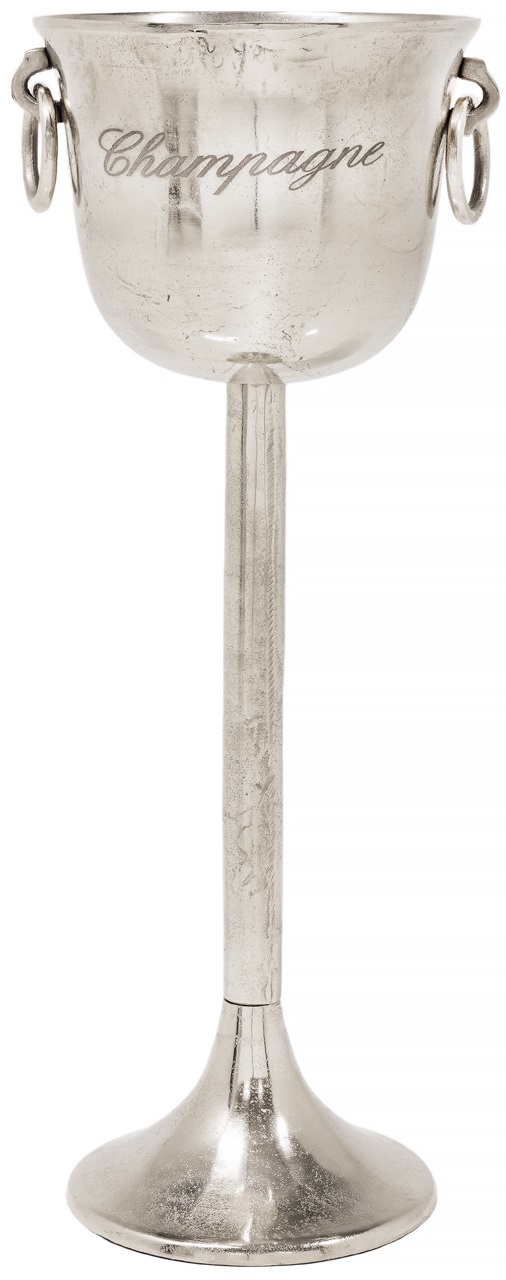 Srebrny cooler do szampana z metalowo-aluminiowym wykończeniem w stylu nowoczesnym – grafika-1.