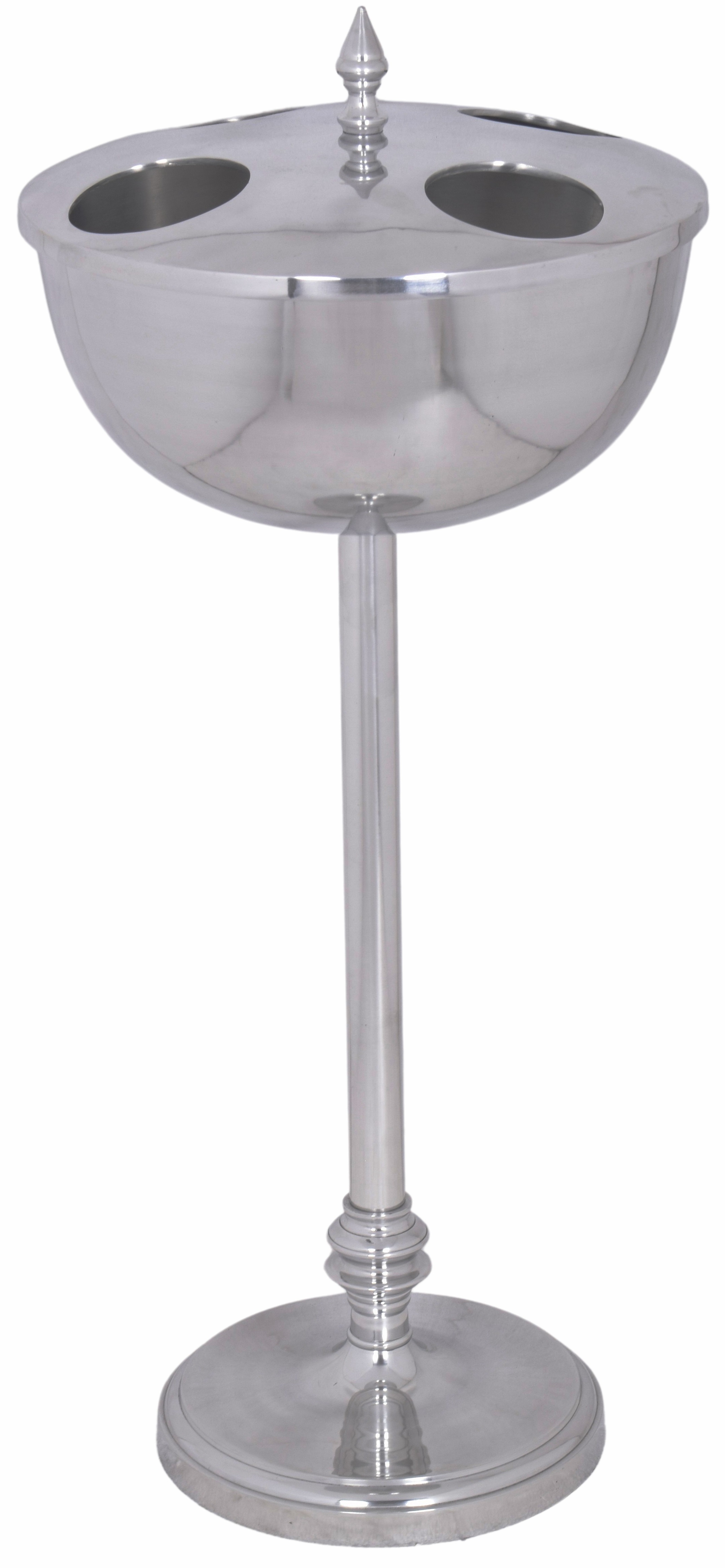 Srebrny cooler do wina z metalu i aluminium w stylu nowoczesnym Ø34x81 cm – grafika-1.