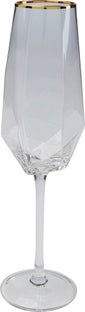 Champagne Glass Diamond Gold Rim – billede-1.