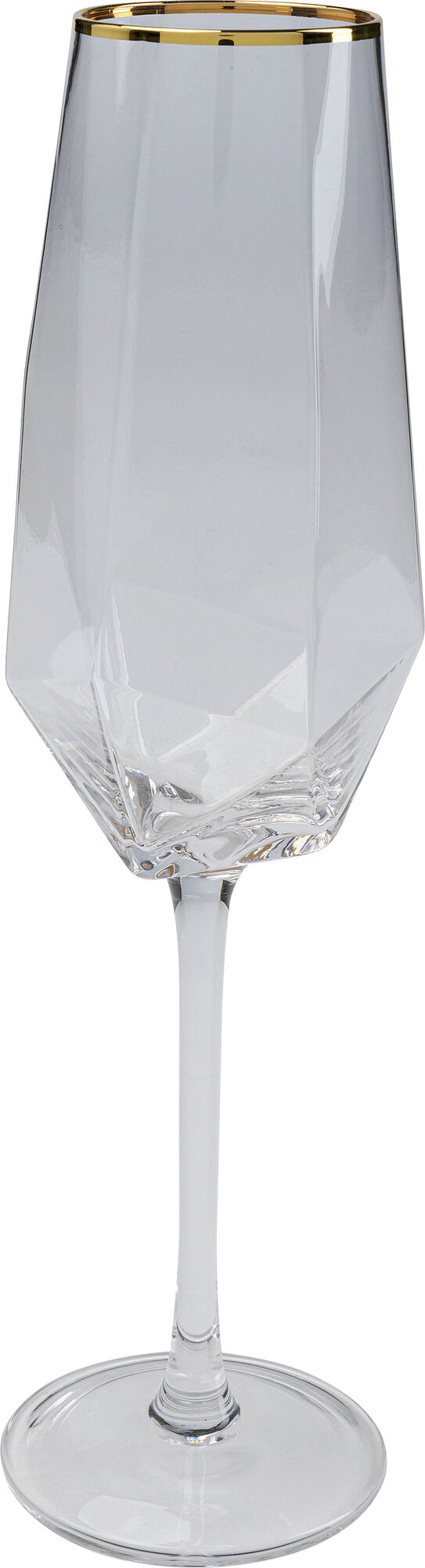 Champagne Glass Diamond Gold Rim – billede-1.