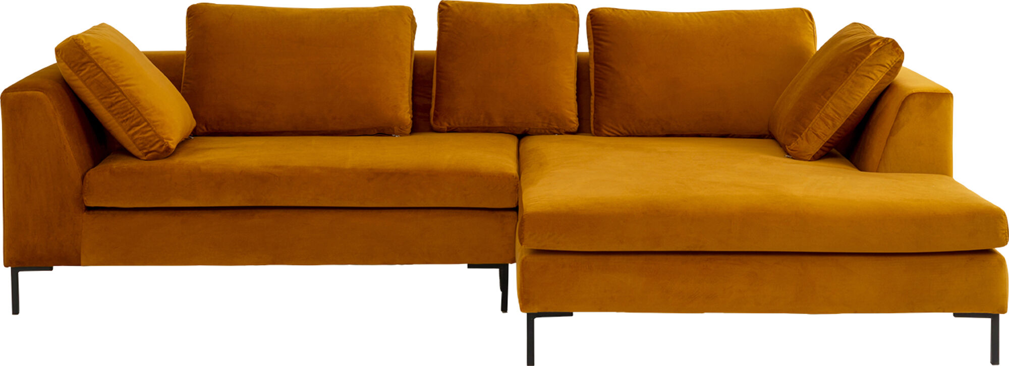Narożnik Gianni Velvet złoty 290cm prawy – obraz-1