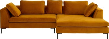 Narożnik Gianni Velvet złoty 290cm prawy – obraz-1