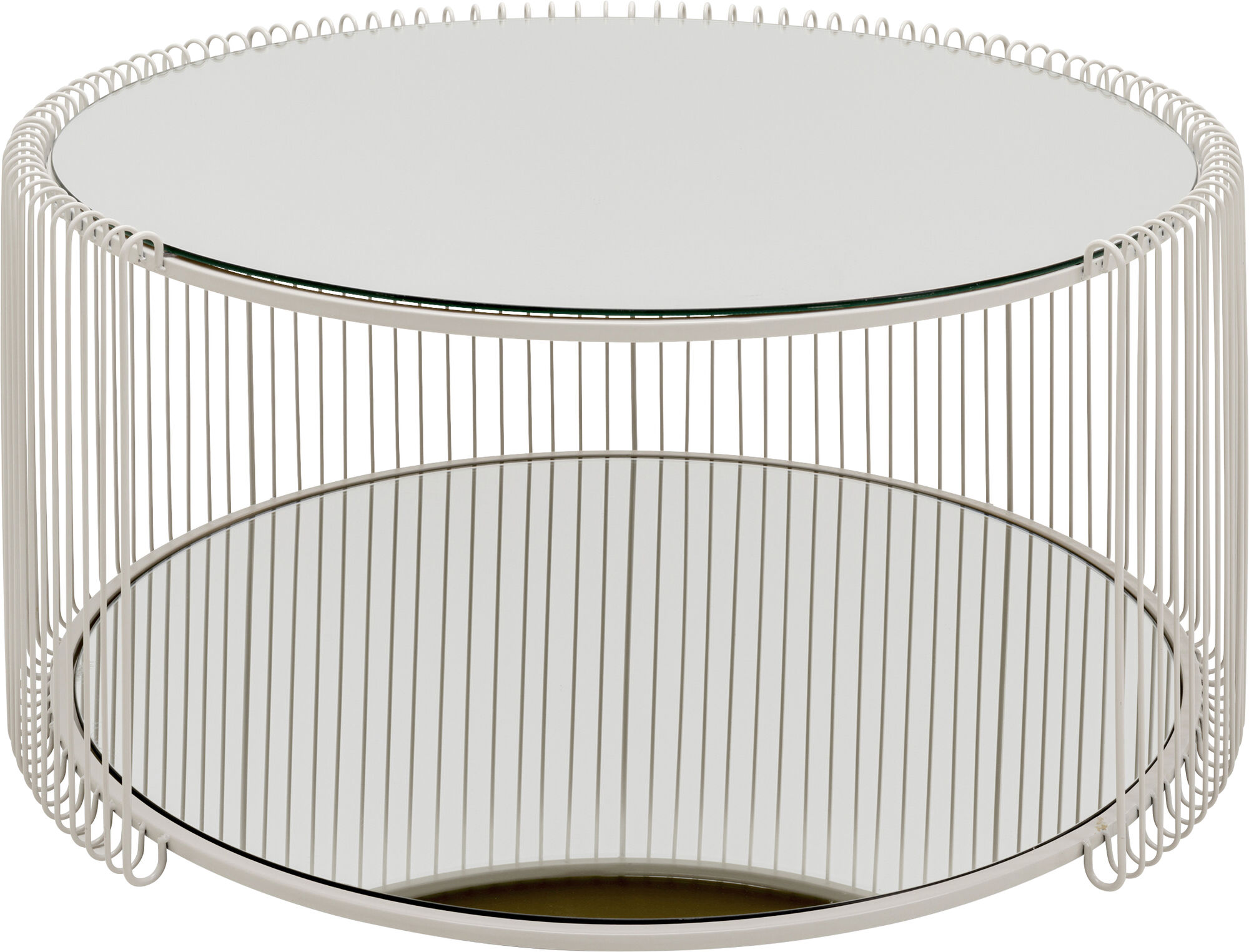 Masa de Cafea rotunda Ø80 cm Grej Wire Double – imagine-1.