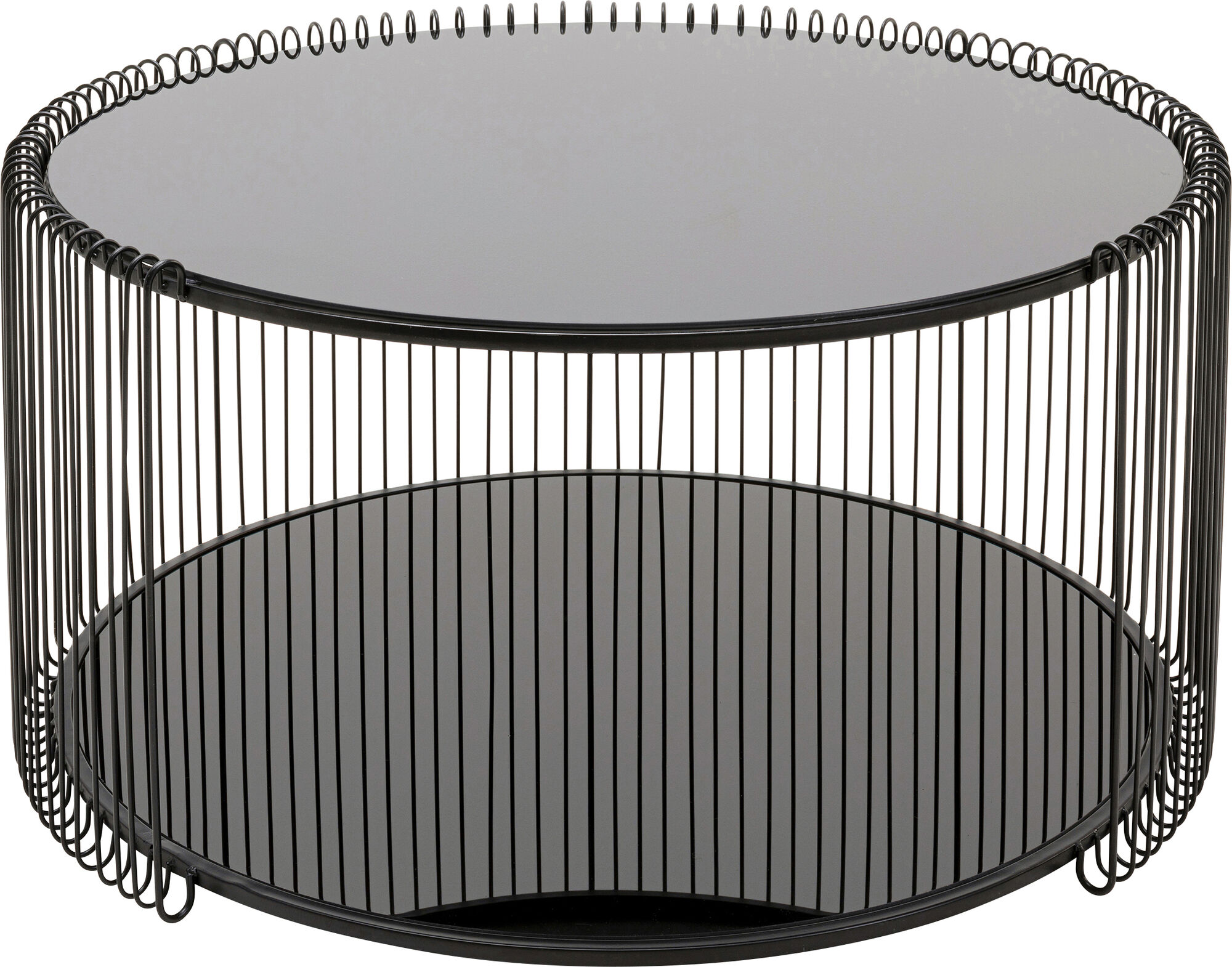 Masa de Cafea rotunda Ø80 cm neagra Wire Double – imagine-1.