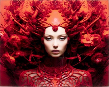 Cuadro en cristal Red All Over 50x40 cm – Imagen-1.