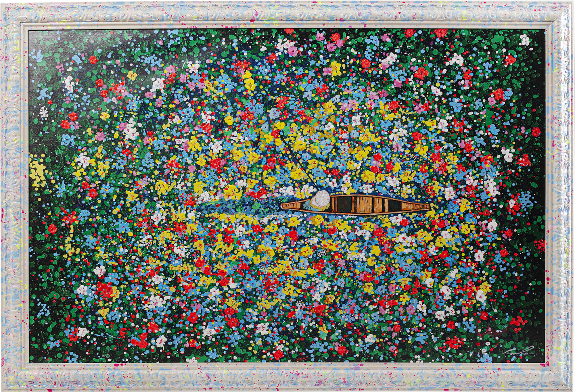 Cuadro enmarcado Floating Flower Market 150x100cm – Imagen-1.