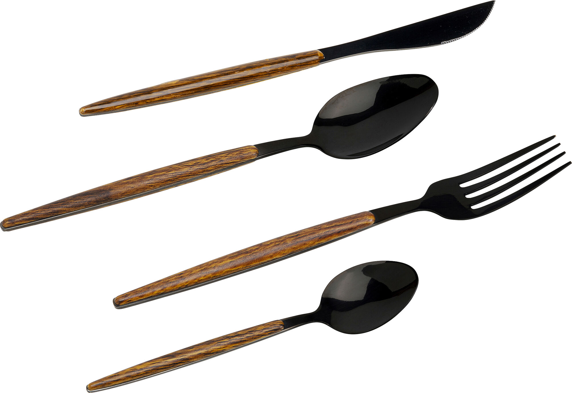 Cubiertos Paris Negro Mate (16/piezas) – Imagen-1.