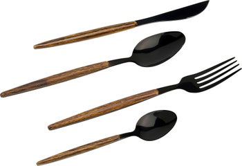 Cubiertos Paris Negro Mate (16/piezas) – Imagen-1.