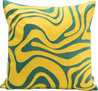 Prydnadskudde Electric Feeling – Gul, 45×45 cm – bild-1.