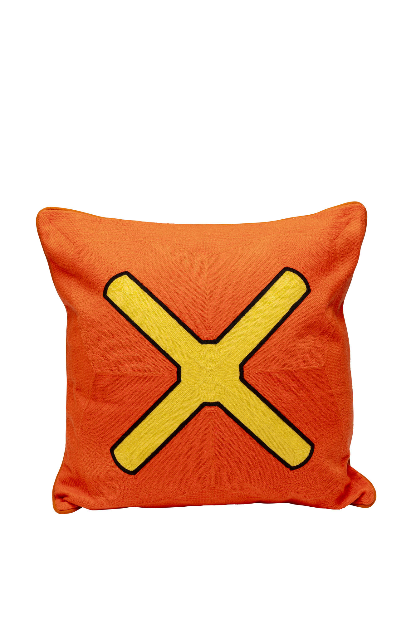 Poduszka dekoracyjna Icon Cross pomarańczowa Ø50cm – obraz-1