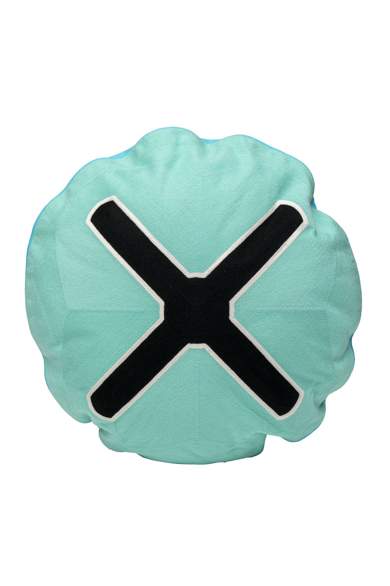 Poduszka dekoracyjna Icon Cross turkusowa Ø50cm – obraz-1