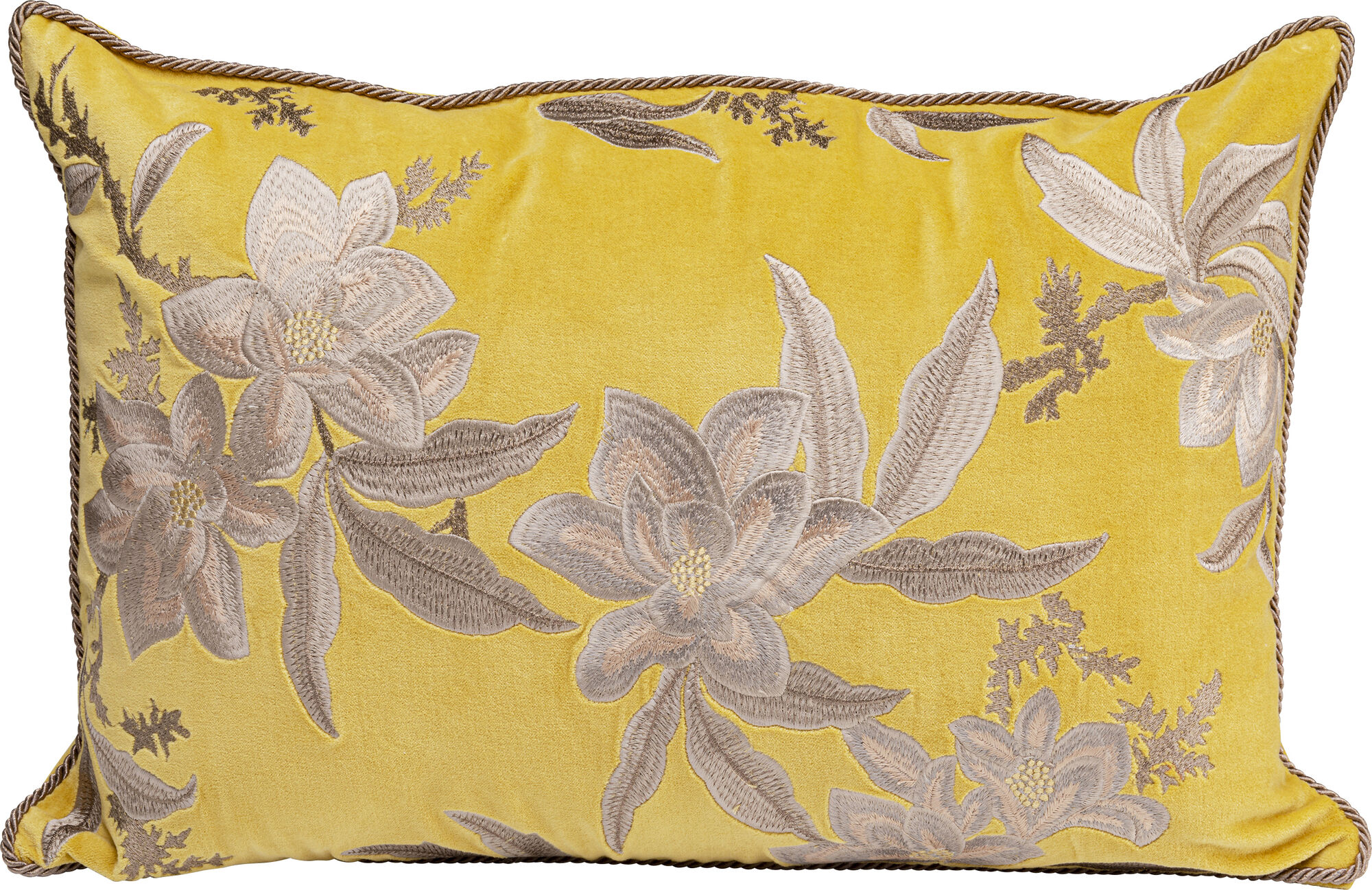 Poduszka dekoracyjna Lovely Flowers Żółta 50x50cm – obraz-1