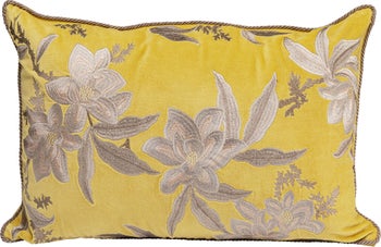 Poduszka dekoracyjna Lovely Flowers Żółta 50x50cm – obraz-1